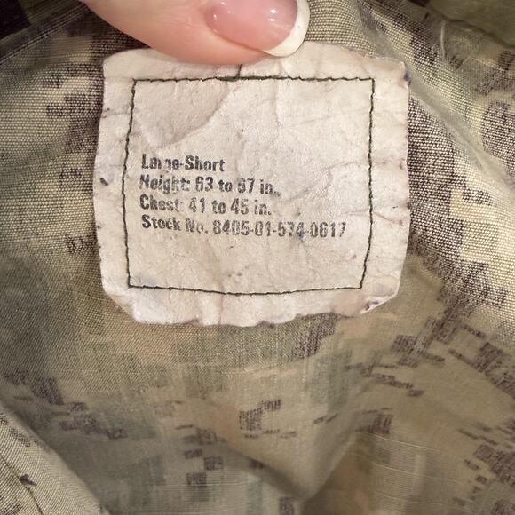 U.S. Navy NWU Type III Shirt Mens Large Short Green Digital Camo Ripstop Uniform - Picture 4 of 10